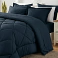 thumbnail image 1 of Sleepdown Comforter Set 7-Piece Bed in a Bag - Navy, King, 1 of 7