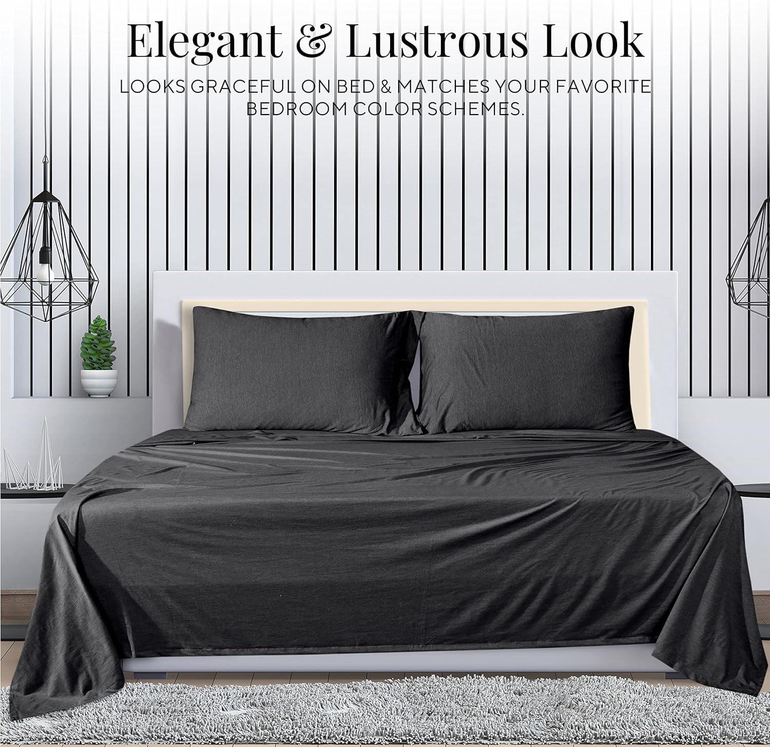 Sleepdown Jersey Knit Full Size Sheets 4pc100 TShirt Cotton Blend Super Soft Breathable