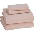 thumbnail image 1 of Sleepdown Jersey Knit Queen 4pc Set| 100% T-Shirt Cotton Blend Ultra-Soft Breathable Sheets Queen Size Bed Set | Stretchy Comfy All Season Jersey Sheets Queen Set | Deep Pocket Queen Sheets, Blush, 1 of 8