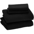 thumbnail image 1 of Sleepdown Jersey Knit Twin XL Sheets 3pc|100% T-Shirt Cotton Blend Super Soft Breathable Jersey Sheets | Stretchy Comfy All Season Jersey Bedding Sheets & Pillowcases |Extra Deep Pocket Sheets, Black, 1 of 8