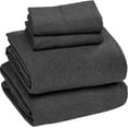 thumbnail image 1 of Sleepdown Jersey Knit Twin XL Sheets 3pc|100% T-Shirt Cotton Blend Super Soft Breathable Jersey Sheets|Stretchy Comfy All Season Jersey Bedding Sheets & Pillowcases|Extra Deep Pocket Sheets, Charcoal, 1 of 8