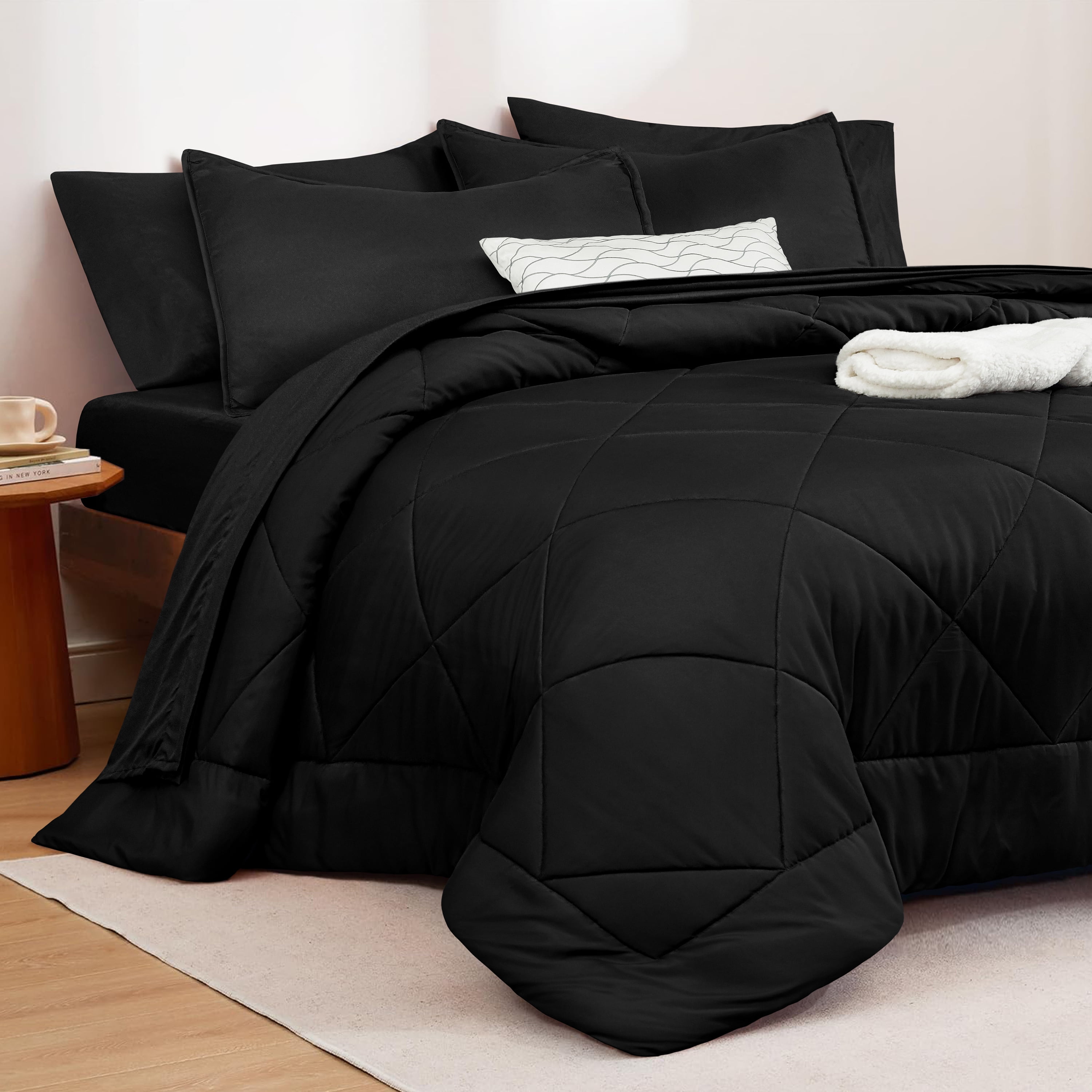 Sleepdown King Size 7 Piece Microfiber Comforter Set for AllSeason