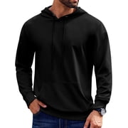 Sleepdown Men s Pull Over Hoodie, Midweight Fleece Hoodies for Men, Hooded Sweatshirt for Men   Black, Medium