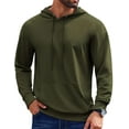 thumbnail image 1 of Sleepdown Men’s Pull Over Hoodie, Midweight Fleece Hoodies for Men, Hooded Sweatshirt for Men – Olive, Small, 1 of 5