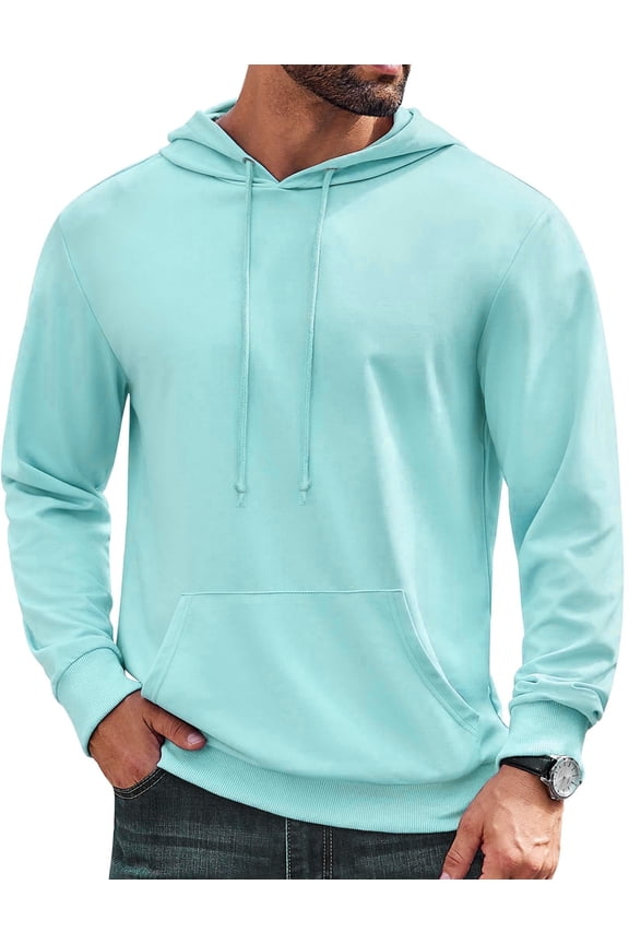 Men’s Pull Over Hoodie, Midweight Fleece Hoodies for Men, Hooded Sweatshirt for Men – Cascade Green, X Large