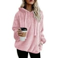 thumbnail image 1 of Sleepdown Women’s Oversized Sherpa Fleece Long Sleeve Zip Up Pullover Hooded Sweatshirt with Pockets Sweatshirt for Women’s Pink Fluffy Coat, XX Large, 1 of 7