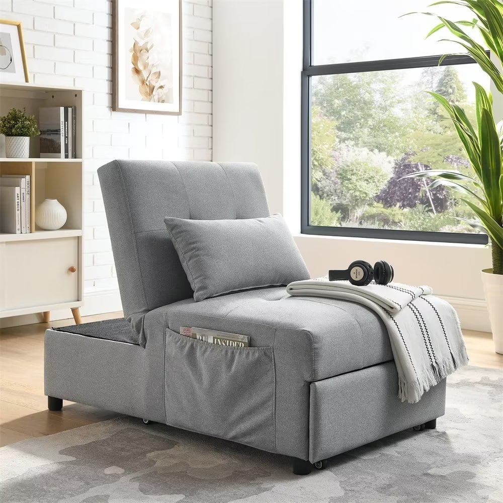 Sleeper Chair, 4 in 1 Convertible Chair, MultiFunction Folding Ottoman