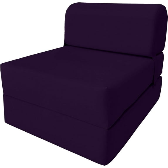 Sleeper Chair Folding Bed, Studio Sofa Guest Folded Mattress, High Density Foam (70 x 24 x 6, Purple)