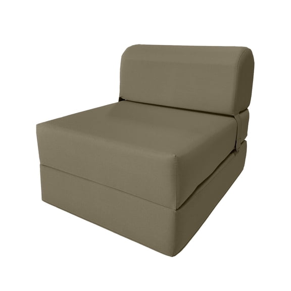 Sleeper Chair Folding Foam Beds, Portable Couch Sit Sleep 6 x 24 x 70 Tan