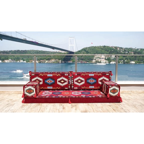 Sleeper Couch, Burgundy Floor Seating, Foldable Sofa, Couch Bed, Floor Lounger, Arabic Floor Sofa, Modular Couch, Diwan Sofa, Turkish Sofa