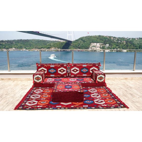 Sleeper Couch, Burgundy Floor Seating, Foldable Sofa, Couch Bed, Floor Lounger, Arabic Floor Sofa, Modular Couch, Diwan Sofa, Turkish Sofa