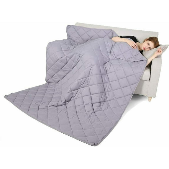 Sleeper Gray Microfiber Weighted Bed Blankets, 48"x72" - Breathable Hypoallergenic