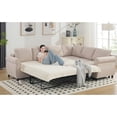 thumbnail image 1 of Sleeper Sofa Bed,  2 in 1 Pull Out Couch with Mattress,   104'' 6 Seater Upholstery Sectional Couches, L Shaped Sleeper Sectional Sofa Couch, Riveted sofa,  for Living Room, Apartm, 1 of 19
