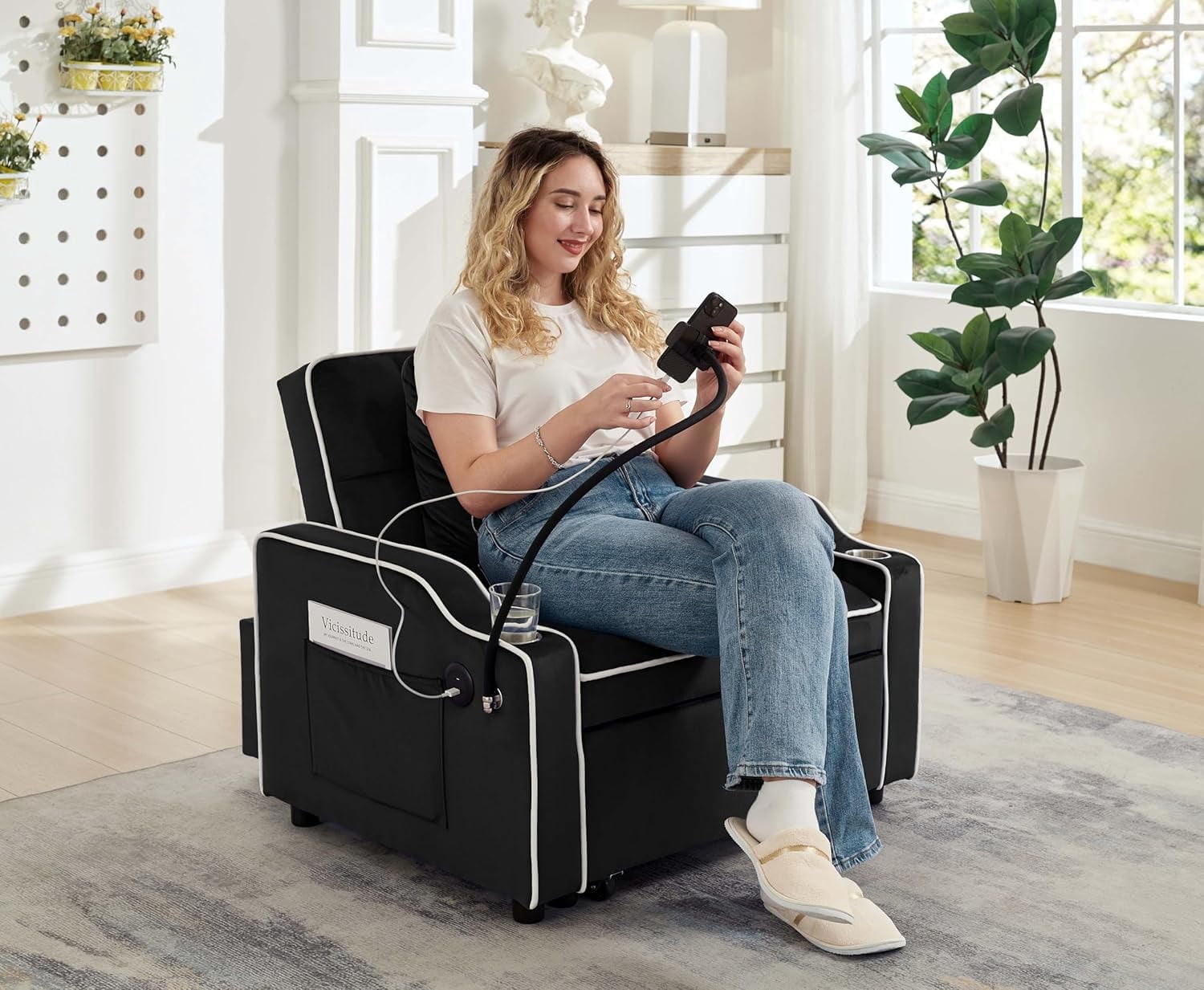 Sleeper Sofa Bed BLACK - Walmart.com