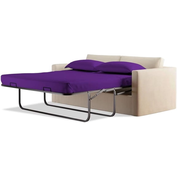 Sleeper Sofa Bed Sheet Set 4 PC's Sleeper Sofa Sheet Set 100% Pure Egyptian Cotton, 500 Thread Count [Twin Sleeper Sofa Purple Solid] Easily Fits Upto 6" inches Deep Pocket.