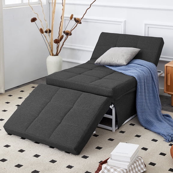 Sleeper Sofa Chair Bed,4 in 1Convertible Armchair Sofa Bed, Single Recliner with Adjusable Backrest,Modern Sleeper Chair for Living Room Apartment Office (Gray, 36" Width-Large)