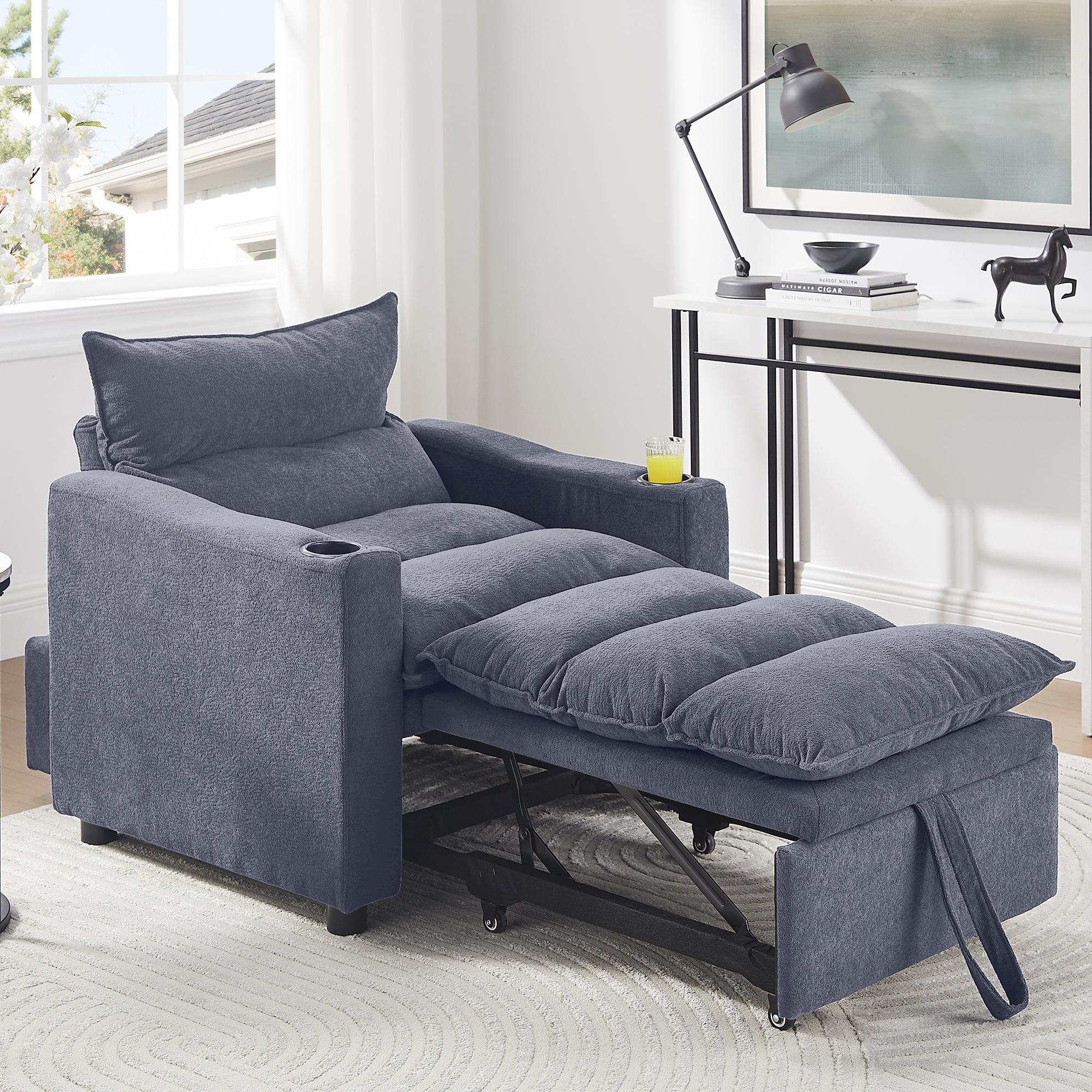 Sleeper Sofa Chair Bed, Convertible Sofa Chair 3-in-1, Adjustable ...