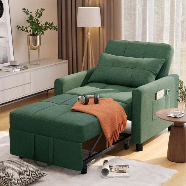 COSTWAY Recliner Armchair With Reclining Function And Adjustable Leg Rest, Upholstered Padded Single Sofa Seat, Home