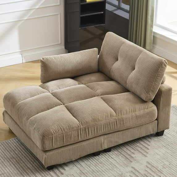 Sleeper Sofa Couch Bed, Oversized Chaise Lounge Chair Cozy Cloud Couch (Brown)