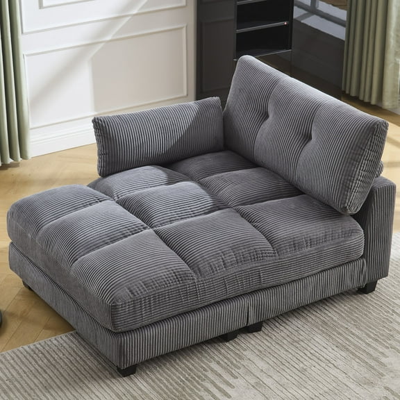 Sleeper Sofa Couch Bed, Oversized Chaise Lounge Chair Cozy Cloud Couch (Gray)