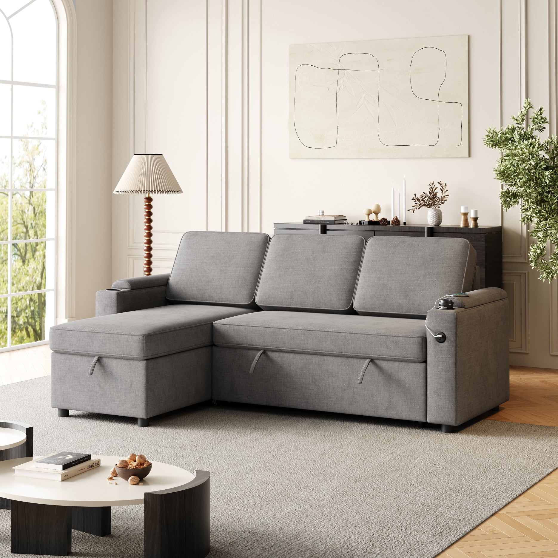 Sleeper Sofa Couch with Pullout Bed, Multifunction 2 In 1 Pull Out Sofa ...