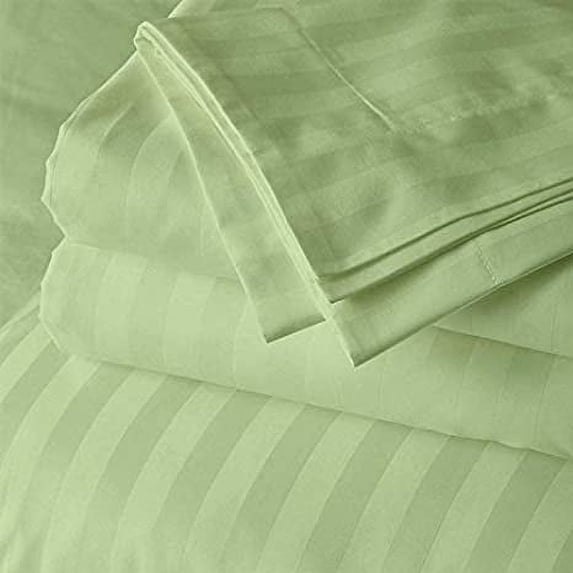 Sleeper Sofa Sleeper Sheet - 400 Thread Count 100% Cotton Sleeper Sofa Fitted Sheet Set Twin Sofa Fitted Sheet Sage Stripe Fit Up to 4" Inches Deep Pocket Sleeper Sofa Fitted Sheet Only