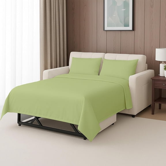 Sleeper Sofa Sheet Set - 4- Size Sofa Sheets, Ultra-Soft Double Brushed Microfiber, 8" Deep Pocket, Wrinkle-Resistant - Sheets for Pull-Out SofaBeds - Sage