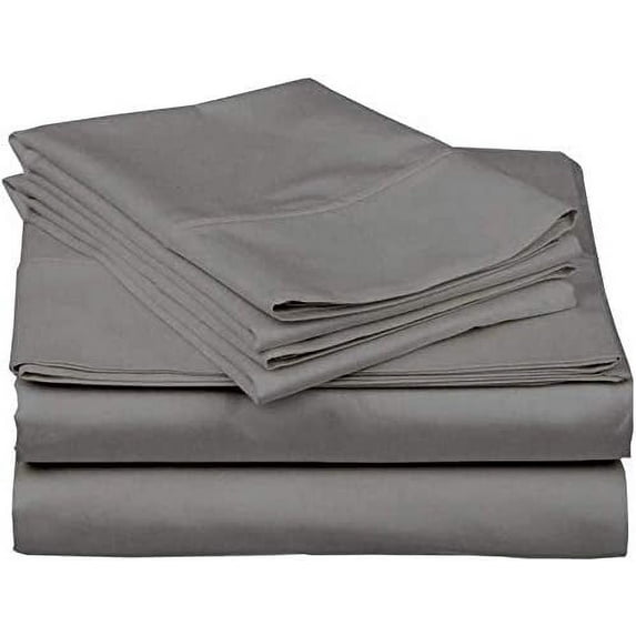 Sleeper Sofa Sleeper Sheet - 400 TC Luxury 100% Cotton Sleeper Sofa Fitted Sheet Set Full Sofa Fitted Sheet Dark Grey Solid Fit Up to 5" Inches Deep Pocket Sleeper Sofa Fitted Sheet Only