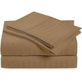 thumbnail image 1 of Sleeper Sofa Sleeper Sheet - 400 TC Luxury 100% Cotton Sleeper Sofa Fitted Sheet Set Full Sofa Fitted Sheet Taupe Stripe Fit Up to 6" Inches Deep Pocket Sleeper Sofa Fitted Sheet Only, 1 of 6