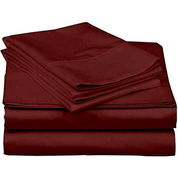 Sleeper Sofa Sleeper Sheet - 400 TC Luxury 100% Cotton Sleeper Sofa Fitted Sheet Set Queen Sofa Fitted Sheet Burgundy Solid Fit Up to 4" Inches Deep Pocket Sleeper Sofa Fitted Sheet Only