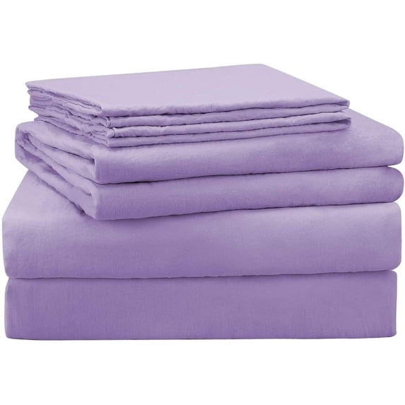 Sleeper Sofa Sleeper Sheet - 400 TC Luxury 100% Cotton Sleeper Sofa Fitted Sheet Set Queen Sofa Fitted Sheet Lavender Solid Fit Up to 8" Inches Deep Pocket Sleeper Sofa Fitted Sheet Only