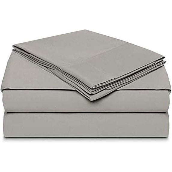 Sleeper Sofa Sleeper Sheet - 400 TC Luxury 100% Cotton Sleeper Sofa Fitted Sheet Set Queen Sofa Fitted Sheet Light Grey Solid Fit Up to 6" Inches Deep Pocket Sleeper Sofa Fitted Sheet Only
