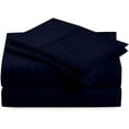 thumbnail image 1 of Sleeper Sofa Sleeper Sheet - 400 TC Luxury 100% Cotton Sleeper Sofa Fitted Sheet Set Queen Sofa Fitted Sheet Navy Blue Stripe Fit Up to 4" Inches Deep Pocket Sleeper Sofa Fitted Sheet Only, 1 of 6