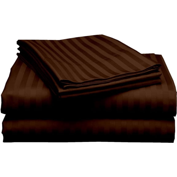 Sleeper Sofa Sleeper Sheet - 400 TC Luxury 100% Cotton Sleeper Sofa Fitted Sheet Set Twin Sofa Fitted Sheet Chocolate Stripe Fit Up to 7" Inches Deep Pocket Sleeper Sofa Fitted Sheet Only