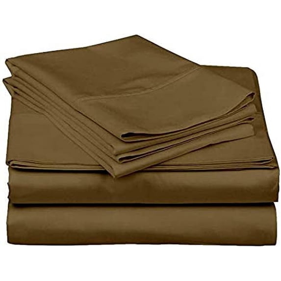 Sleeper Sofa Sleeper Sheet - 400 TC Luxury 100% Cotton Sleeper Sofa Fitted Sheet Set Twin Sofa Fitted Sheet Taupe Solid Fit Up to 8" Inches Deep Pocket Sleeper Sofa Fitted Sheet Only