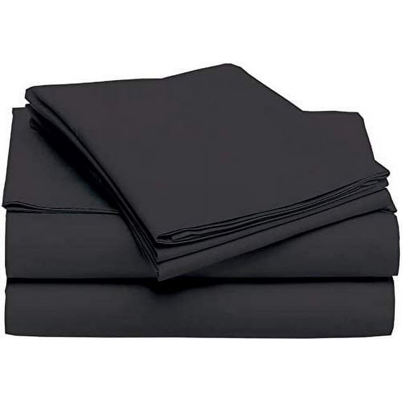 Sleeper Sofa Sleeper Sheet - 400 Thread Count 100% Cotton Sleeper Sofa Bed Sheet Set Full Sofa Sleeper Mattress Sheet Black Solid Fit Up to 8" Inches Deep Pocket Sleeper Sofa Sheet Set