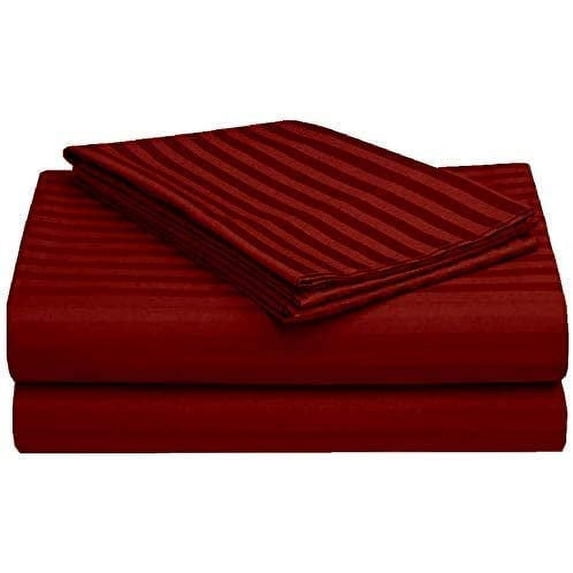 Sleeper Sofa Sleeper Sheet - 400 Thread Count 100% Cotton Sleeper Sofa Bed Sheet Set Twin Sofa Sleeper Mattress Sheet Burgundy Stripe Fit Up to 5" Inches Deep Pocket Sleeper Sofa Sheet Set