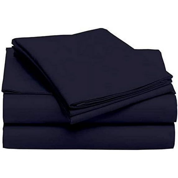 Sleeper Sofa Sleeper Sheet - 400 Thread Count 100% Cotton Sleeper Sofa Bed Sheet Set Twin Sofa Sleeper Mattress Sheet Navy Blue Solid Fit Up to 4" Inches Deep Pocket Sleeper Sofa Sheet Set