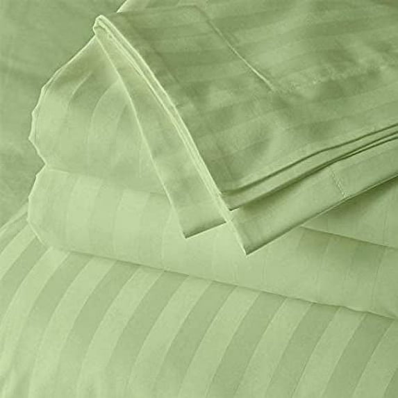 Sleeper Sofa Sleeper Sheet - 400 Thread Count 100% Cotton Sleeper Sofa Fitted Sheet Set Full Sofa Fitted Sheet Sage Stripe Fit Up to 5" Inches Deep Pocket Sleeper Sofa Fitted Sheet Only