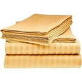 thumbnail image 1 of Sleeper Sofa Sleeper Sheet - 400 Thread Count 100% Cotton Sleeper Sofa Fitted Sheet Set Twin Sofa Fitted Sheet Gold Stripe Fit Up to 8" Inches Deep Pocket Sleeper Sofa Fitted Sheet Only, 1 of 6