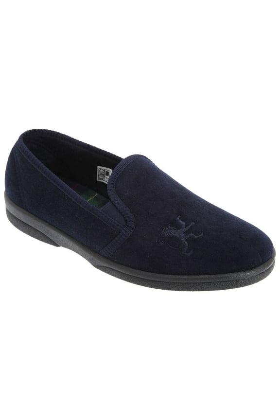 Mens Frazer Lion Motif Twin Gusset Slippers