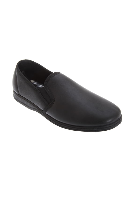 Mens Hadley Softie Leather Twin Gusset Slippers