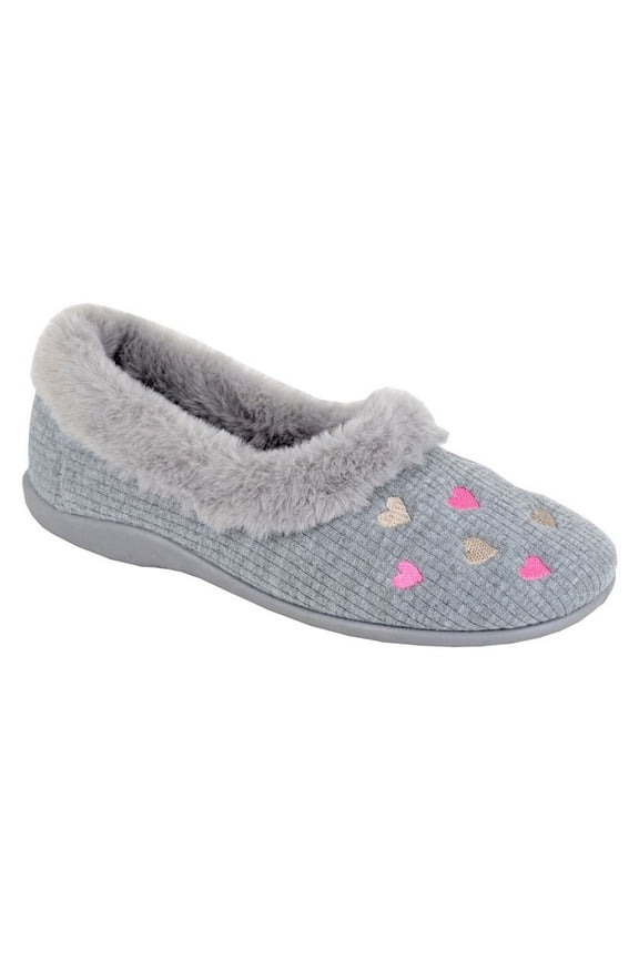 Womens Daisy Hearts Slippers
