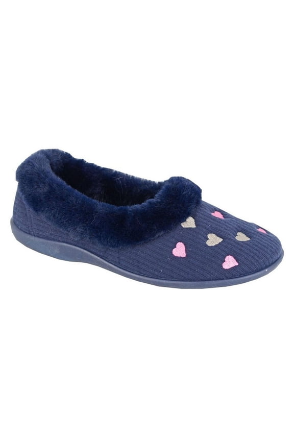 Womens Daisy Hearts Slippers