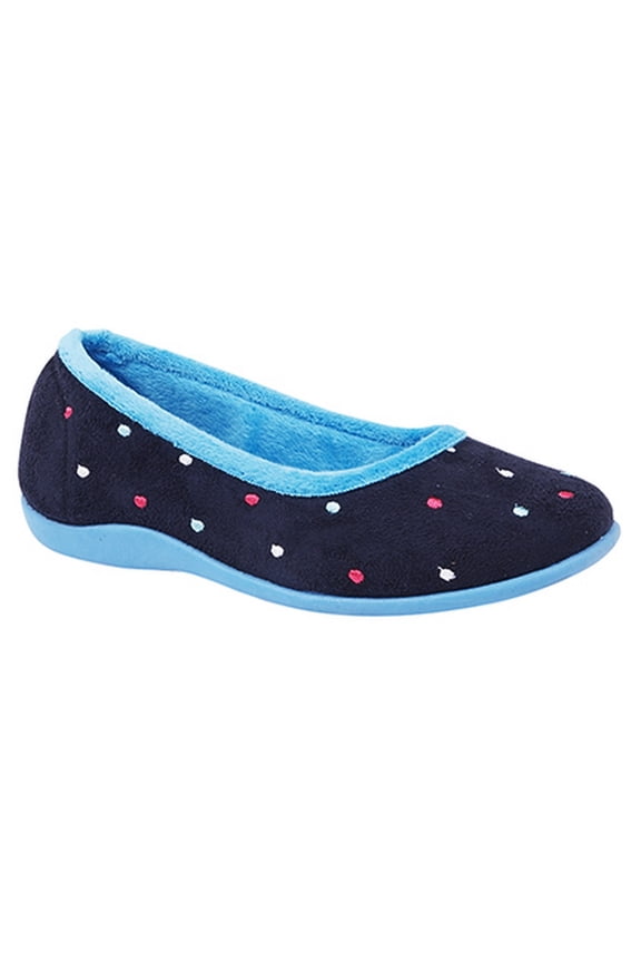 Womens Isla Dotted Ballerina Memory Foam Slippers