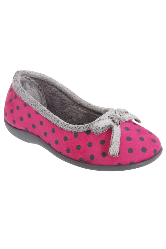Womens Louise Polka Dot Bow Slippers