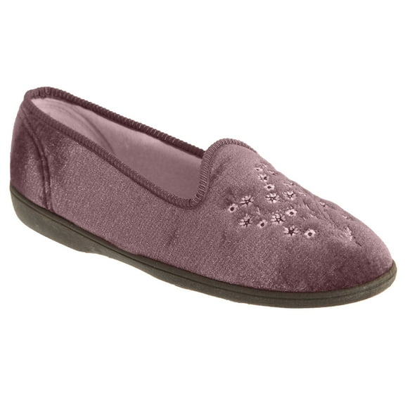 Sleepers Womens Nieta Plain Embroidered Slippers