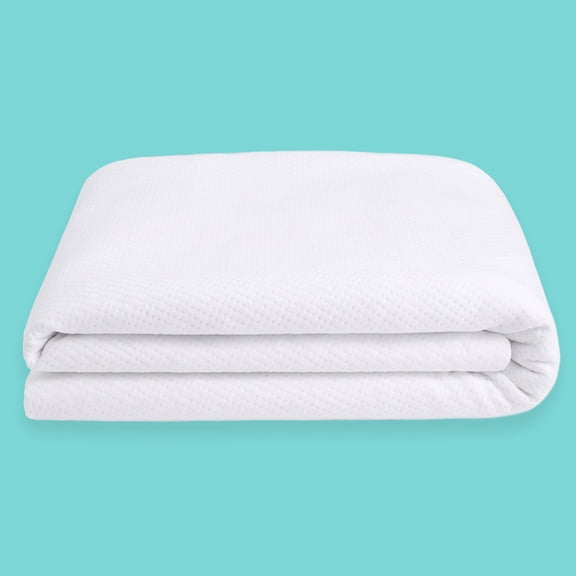 Sleepgram Breathable Sweat Proof Cotton Mattress Protector, Twin, White