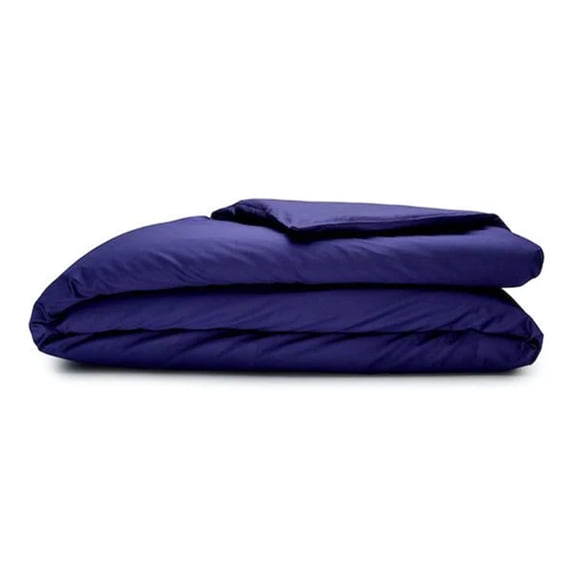 Sleepgram Supima 400 Thread Count Cotton Zippered Duvet Cover, Twin, Violet