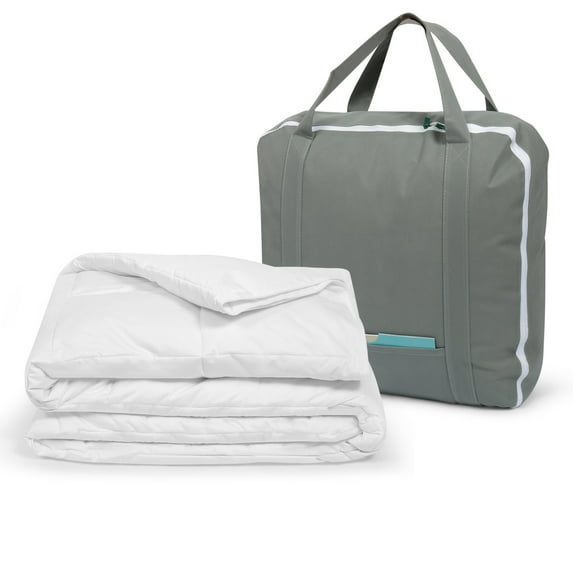Sleepgram Twin Sized Pre Shrunk Lightweight Embroidered Comforter, White
